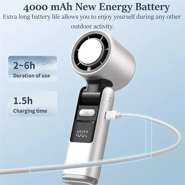4000mAh Battery Operated LED Display Fan