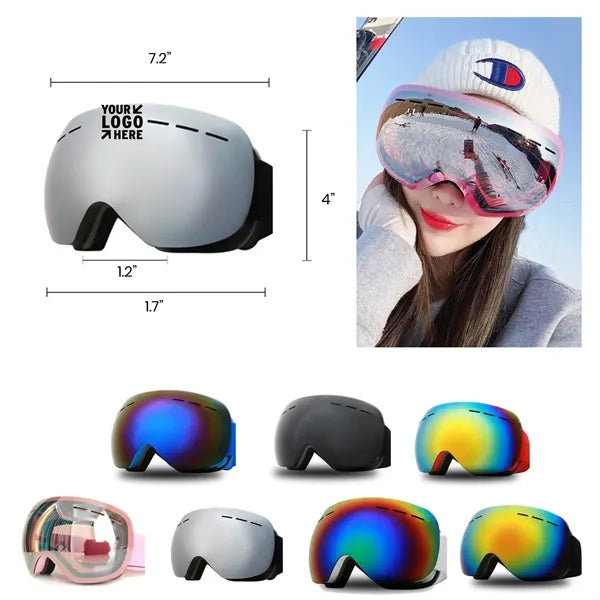 Anti-Fog Spherical Ski Goggles - TPU Frame & REVO Coating