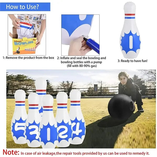 Outdoor Party Game Inflatable Bowling Set for Kids Adults
