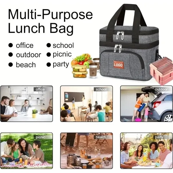 Insulated Lunch Bag With Adjustable Shoulder Straps