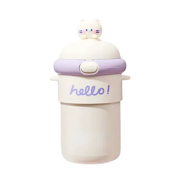 Cartoon Water Thermos Straw Bouncing Cup