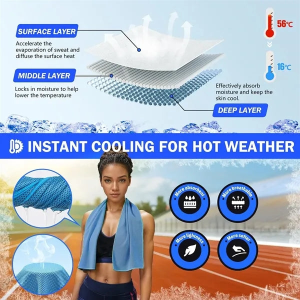 Cooling towels for neck and face