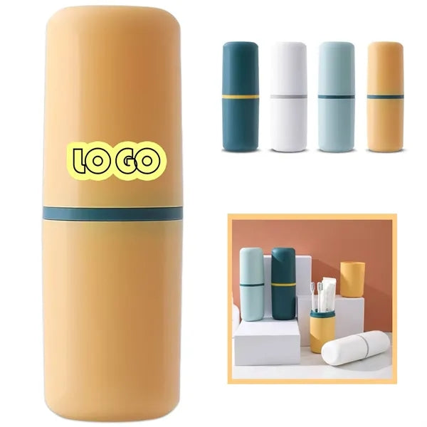 Portable Travel Toothbrush Holder Cup With Storage Case Lid