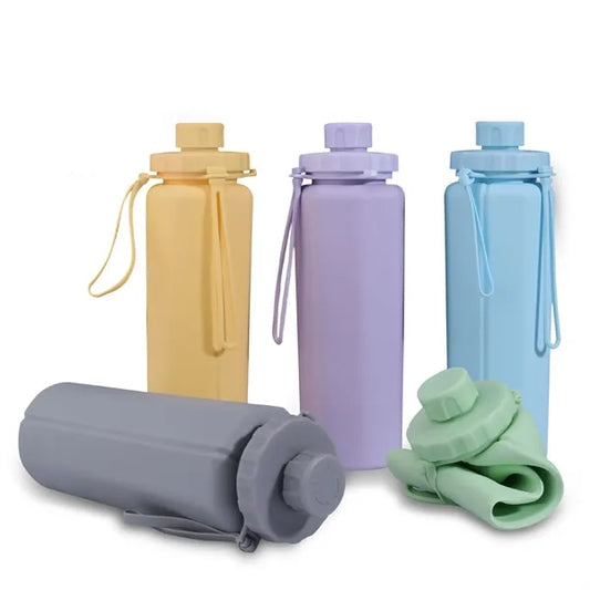 21 Oz. Silicone Folding Water Bottle