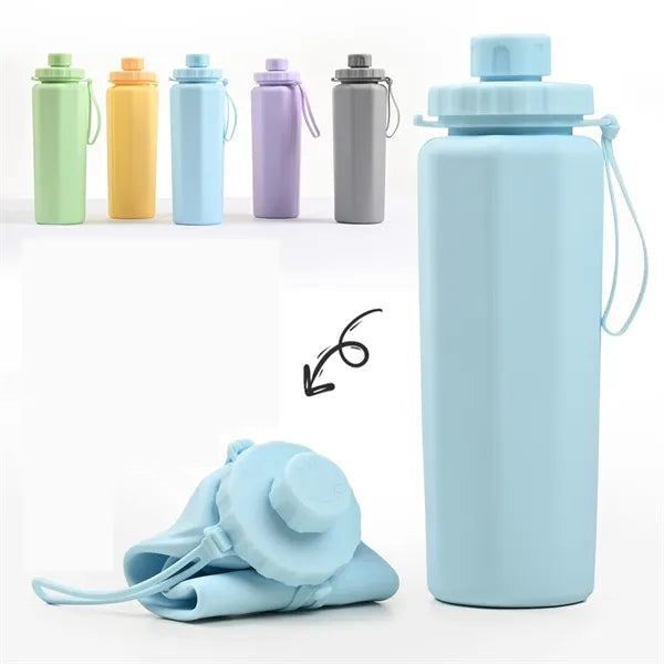 21 Oz. Silicone Folding Water Bottle