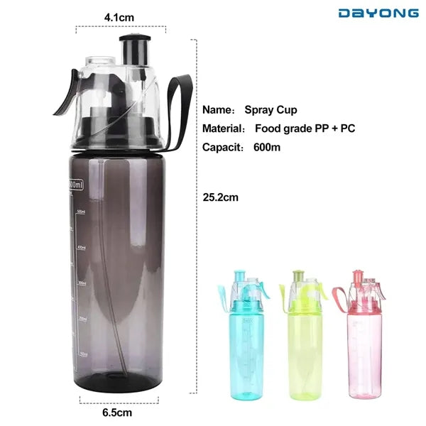 Sports Water Bottle with Mist Spray Feature