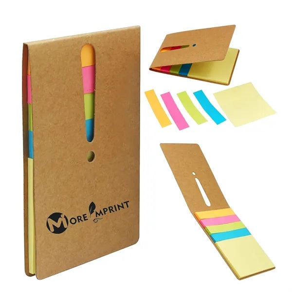 Eco-Friendly Kraft Paper Sticky Note Set with Index Tabs