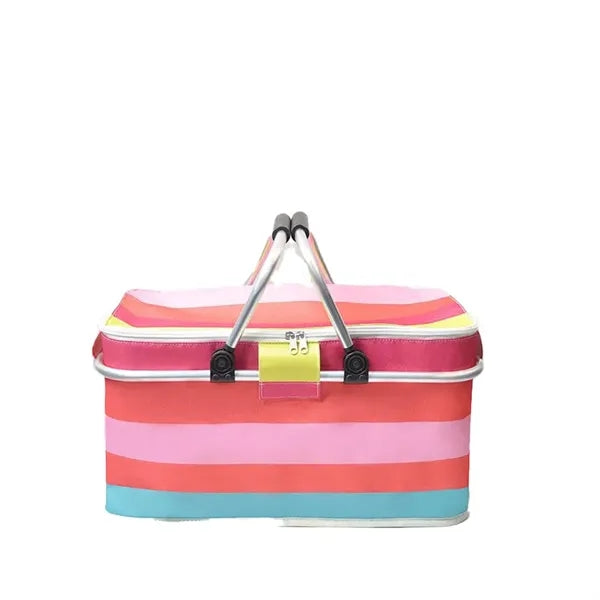 Insulated Collapsible Picnic Basket w/ Aluminum Handles