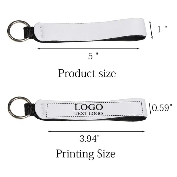 Neoprene Wristlet Keychain Lanyard