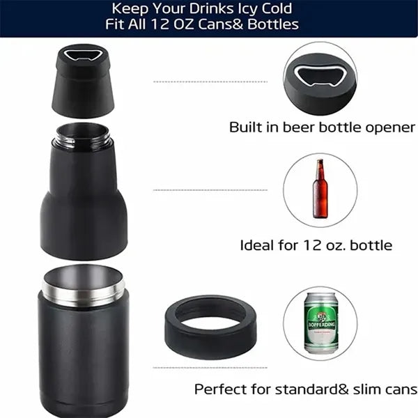 3 in 1 Beer Bottle Insulator Can Cooler