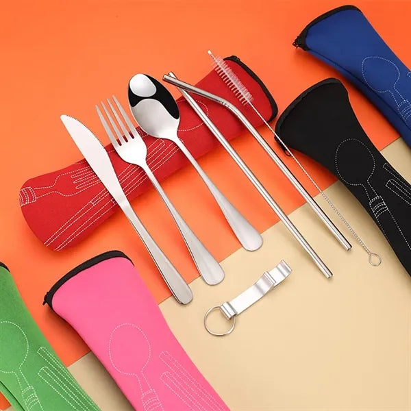 Travel Utensil Set Cutlery Kit with Carrying Case