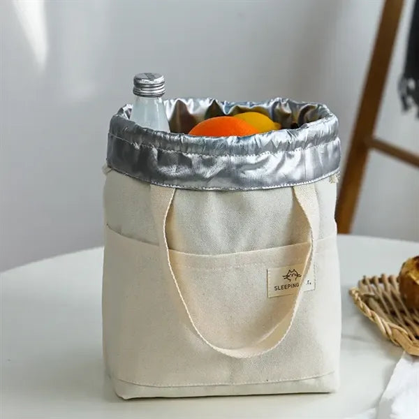 Soft Insulated Lunch Cooler Bag With Drawstring