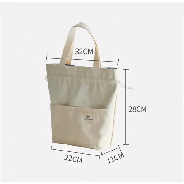 Soft Insulated Lunch Cooler Bag With Drawstring