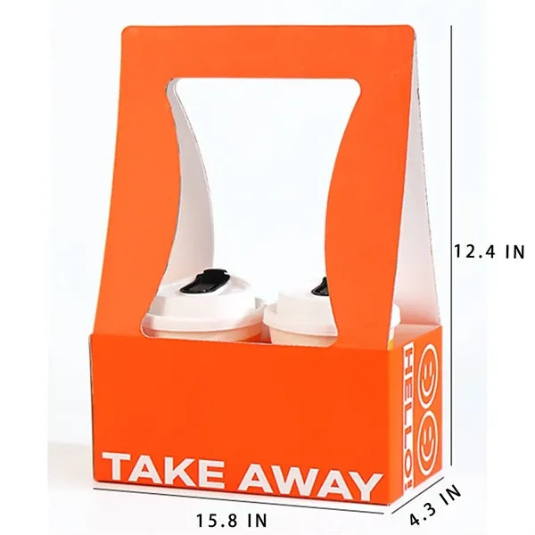 Colorful Fahion Paper 2 Cup Holder W/ Handles