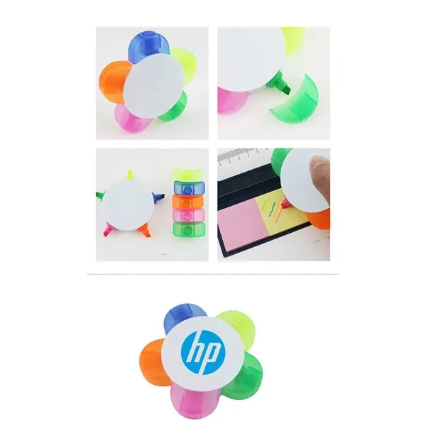 Flower Shaped 5-In-1 Highlighter Fluorescent Pen