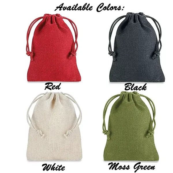 4" x 6" Deluxe Burlap Drawstring Bag.