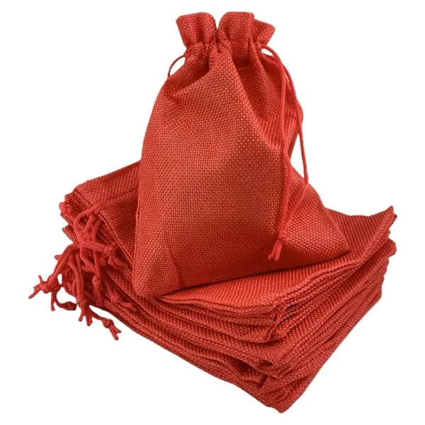 4" x 6" Deluxe Burlap Drawstring Bag.