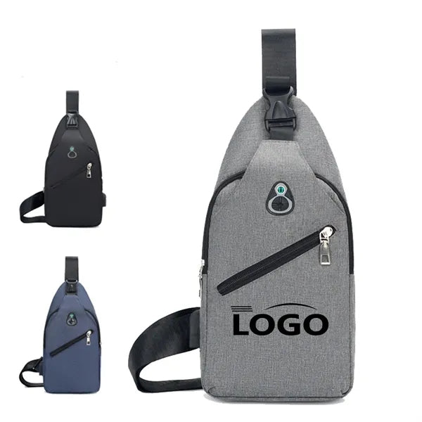 Men's USB Waterproof Oxford Shoulder Bag