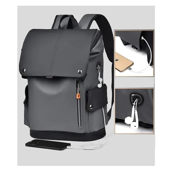 Large PU Leather Business Backpack