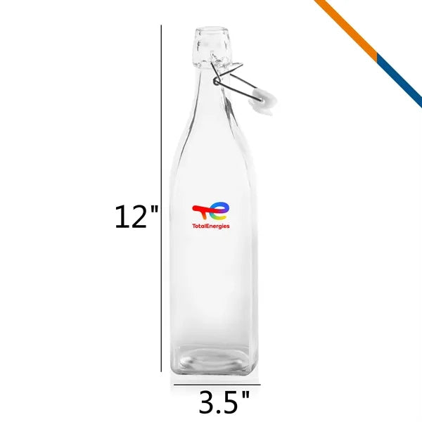 Gilroy Wire Lid Square Water Bottle - 34 OZ.