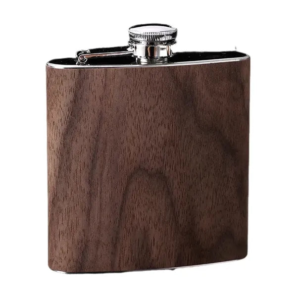 Wooden Hip Flask - Stainless Steel Body
