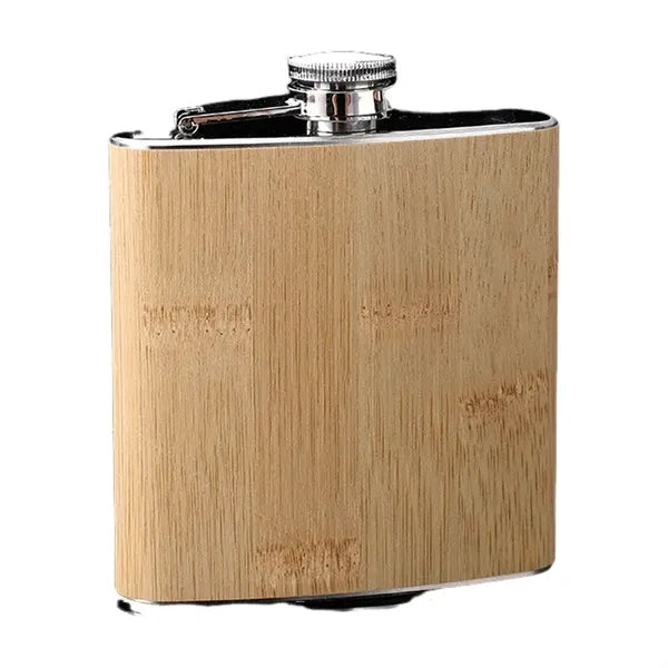 Wooden Hip Flask - Stainless Steel Body