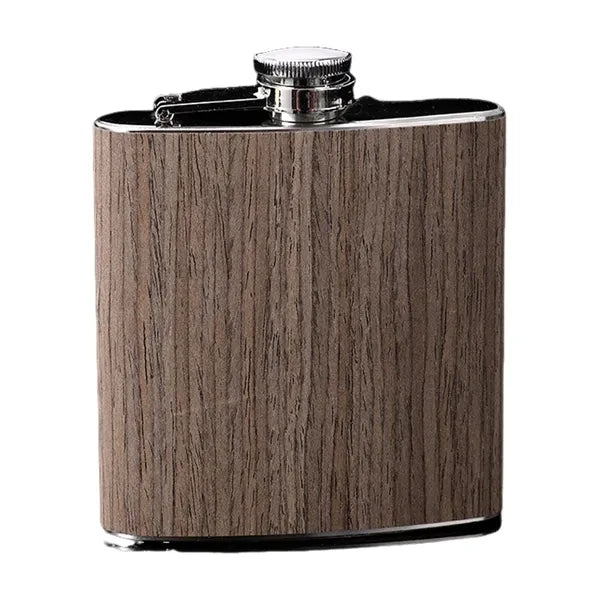 Wooden Hip Flask - Stainless Steel Body