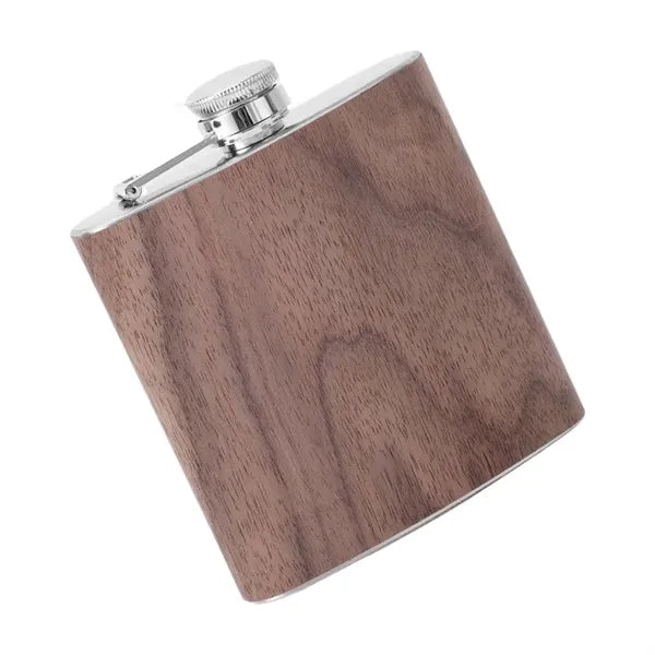 Wooden Hip Flask - Stainless Steel Body
