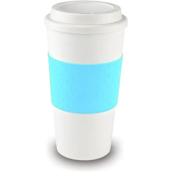 Insulated Takeaway Travel Mug with Silicone Lid, Ceramic