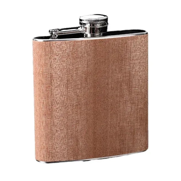 Wooden Hip Flask - Stainless Steel Body