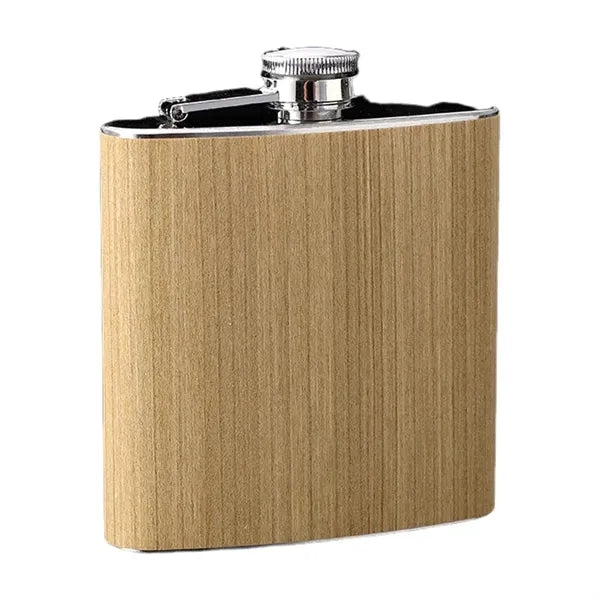 Wooden Hip Flask - Stainless Steel Body