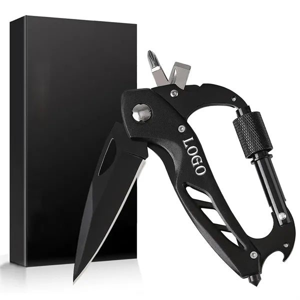 Multitool Carabiner With Folding Pocket Knife