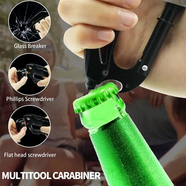 Multitool Carabiner With Folding Pocket Knife