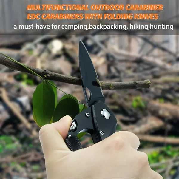 Multitool Carabiner With Folding Pocket Knife