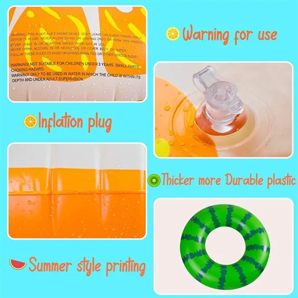 Fruit-Pattern Inflatable Swim Ring