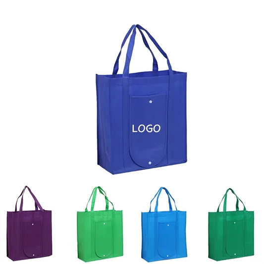Non-Woven Folded Tote Bag With Snap Closure