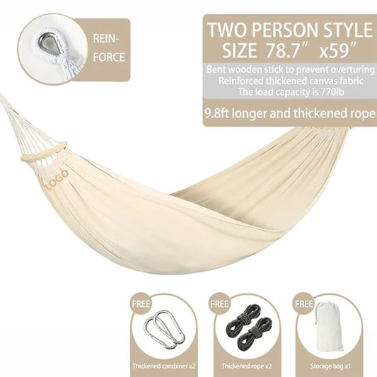 Double Hammock With Storage Bag For Terrace Garden Camping