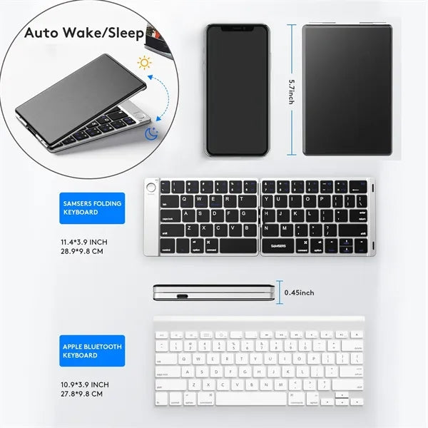 Foldable Bluetooth Keyboard With Phone Stand