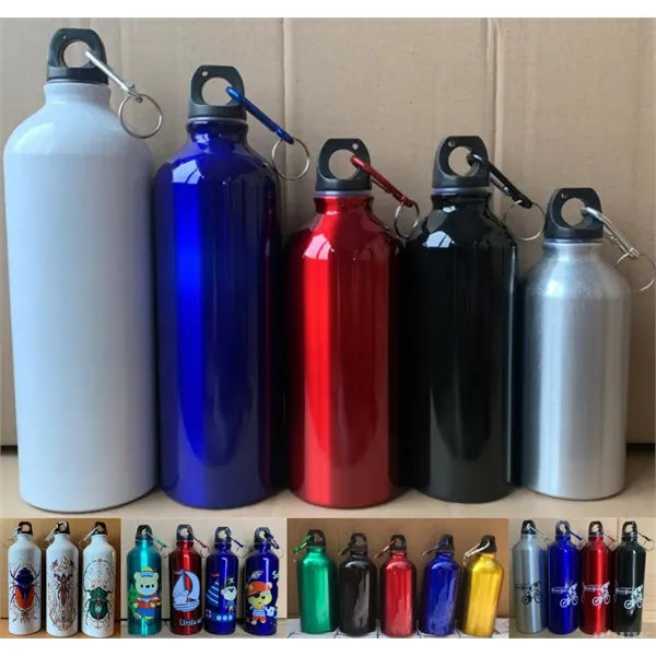 22 Oz. Aluminum Sports Water Bottle w/ Carabiner