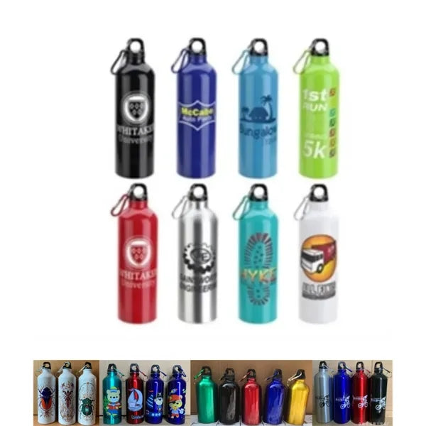22 Oz. Aluminum Sports Water Bottle w/ Carabiner
