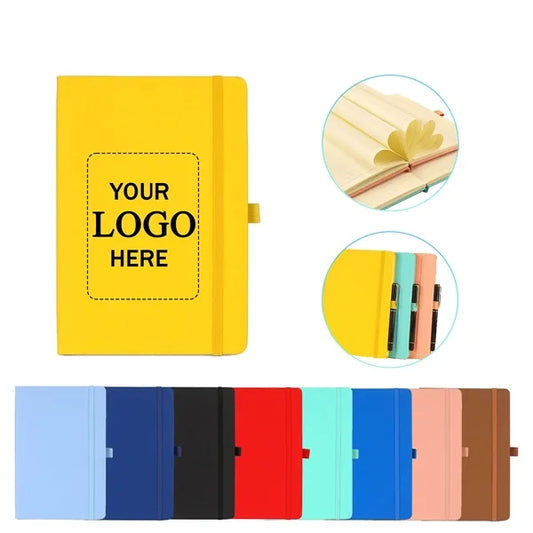 A5 Pu Leather Soft Cover Notebook With Elastic Strap