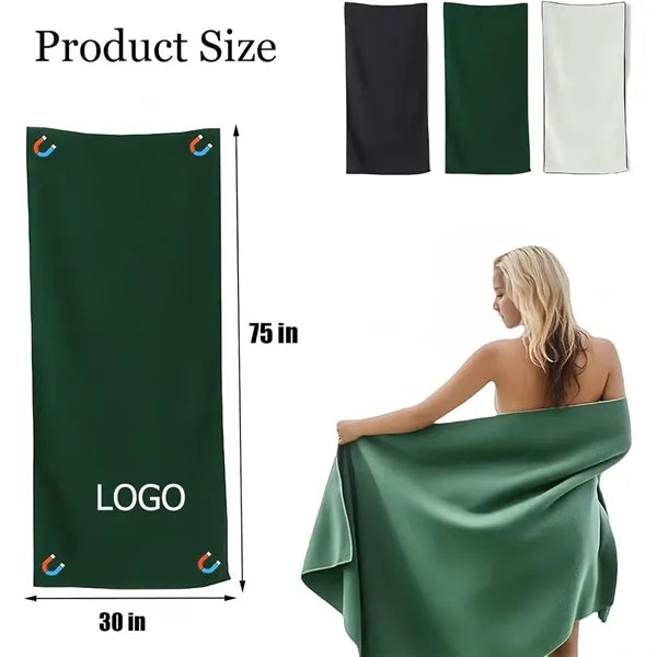 Oversized Magnetic Sand-Proof Absorption Bath Towe