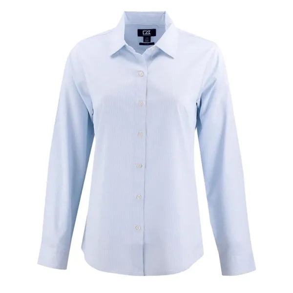 Cutter & Buck Skyline Recycled Pinstripe Womens Long Slee...