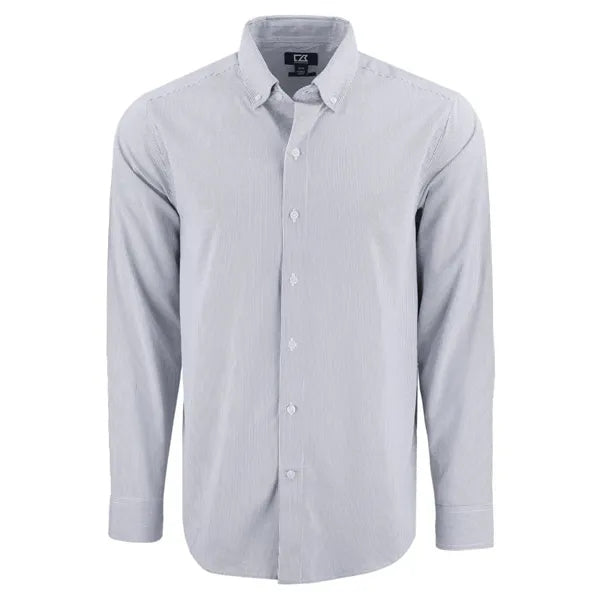 Cutter & Buck Skyline Recycled Pinstripe Mens Long Sleeve...