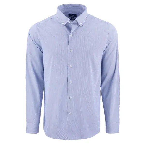 Cutter & Buck Skyline Recycled Pinstripe Mens Long Sleeve...