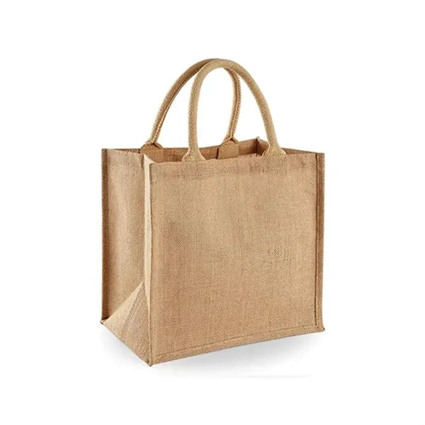 Natural Jute Burlap Tote Bag With Handles