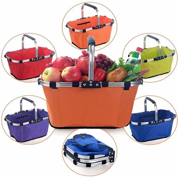 Folding Oxford Shopping Basket
