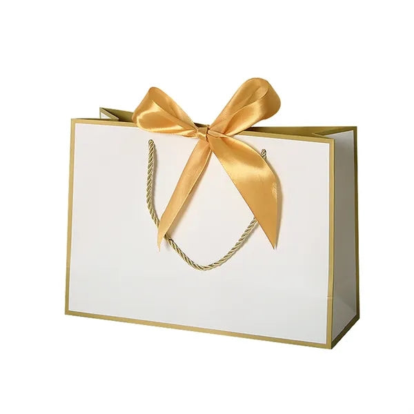Thick Paper Gift Bag w/ Bow Handle for Retail Packaging