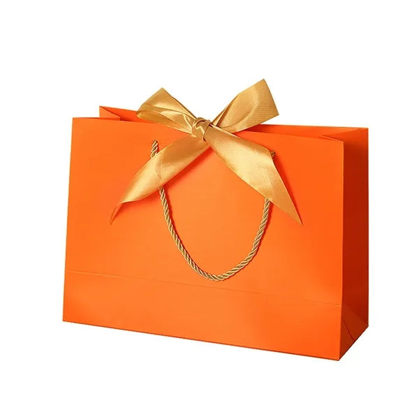 Thick Paper Gift Bag w/ Bow Handle for Retail Packaging