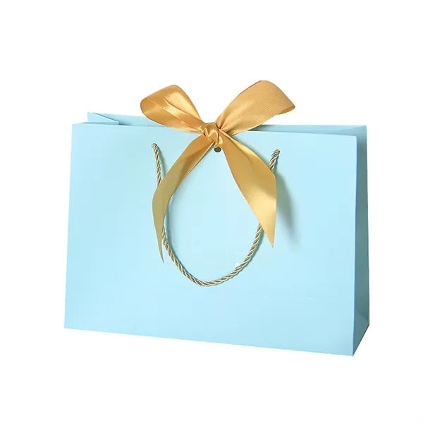 Thick Paper Gift Bag w/ Bow Handle for Retail Packaging